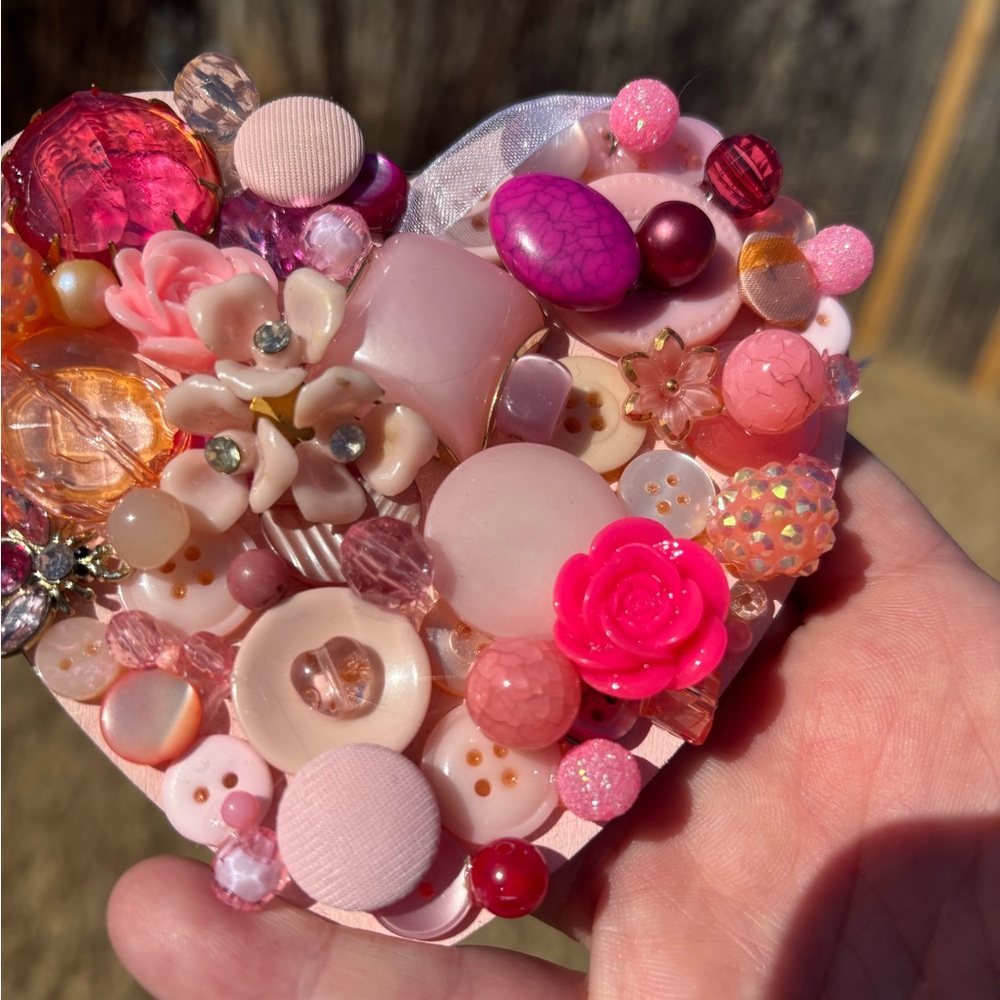 Hand Crafted Pink Heart Ornament